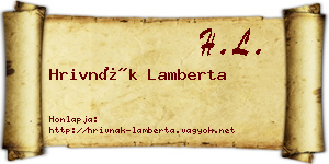 Hrivnák Lamberta névjegykártya